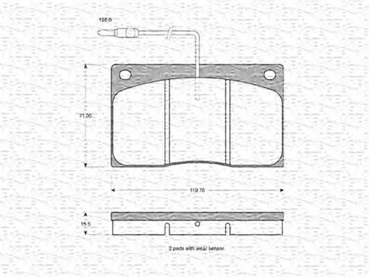 Magneti marelli 363702160850 Brake Pad Set, disc brake 363702160850