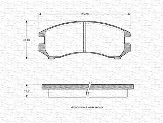 Magneti marelli 363702160886 Brake Pad Set, disc brake 363702160886