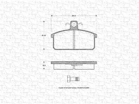 Magneti marelli 363702160124 Brake Pad Set, disc brake 363702160124