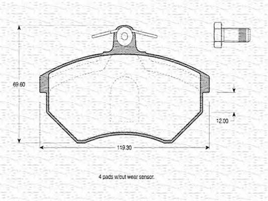 Magneti marelli 363702160274 Brake Pad Set, disc brake 363702160274