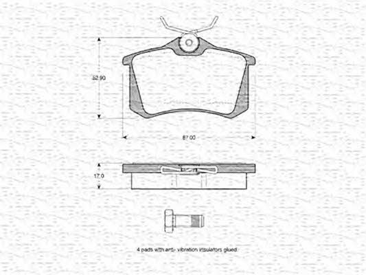 Magneti marelli 363702160413 Brake Pad Set, disc brake 363702160413