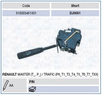 Magneti marelli 510033451501 Stalk switch 510033451501