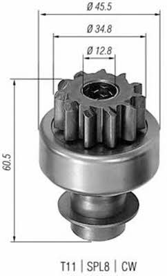 Magneti marelli 940113020123 Freewheel gear, starter 940113020123