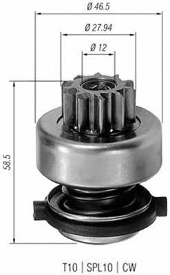 Freewheel gear, starter Magneti marelli 940113020191
