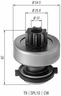 Freewheel gear, starter Magneti marelli 940113020192