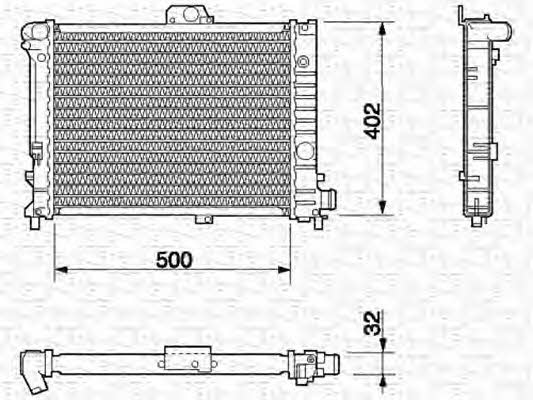 Magneti marelli 350213631000 Radiator, engine cooling 350213631000