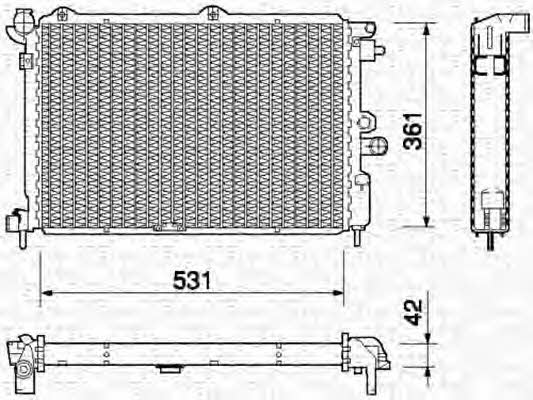 Magneti marelli 350213754000 Radiator, engine cooling 350213754000