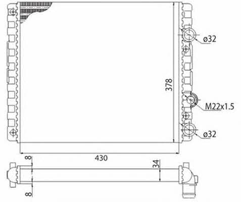 Magneti marelli 350213778003 Radiator, engine cooling 350213778003