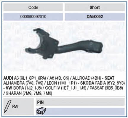 Steering column switch Seat Leon: 000050092010 Magneti marelli Stalk switch