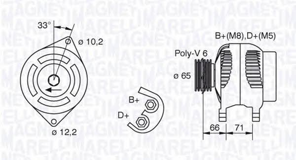 Magneti marelli 063321391010 Alternator 063321391010 063321391010 Magneti marelli Alternator