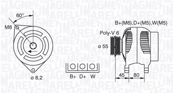 Magneti marelli 063341343010 Alternator 063341343010