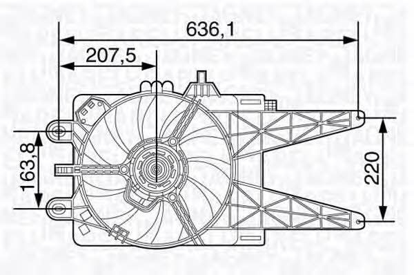 Magneti marelli 069422479010 Hub, engine cooling fan wheel 069422479010