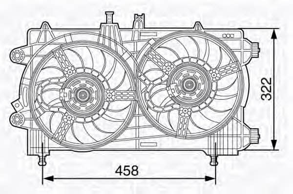 Magneti marelli 069422481010 Hub, engine cooling fan wheel 069422481010