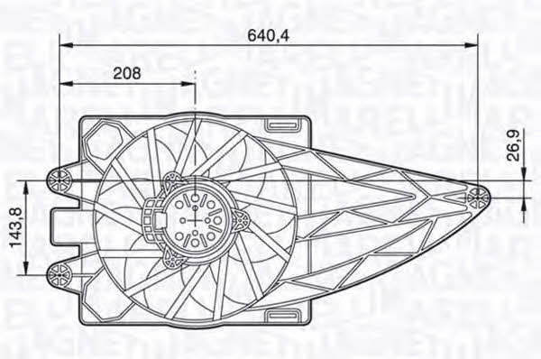 Magneti marelli 069422483010 Hub, engine cooling fan wheel 069422483010