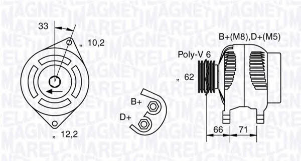 Magneti marelli 063321332010 Alternator 063321332010 063321332010 Magneti marelli Alternator