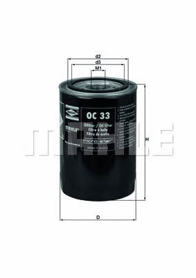 Mahle/Knecht OC 33 Oil Filter OC33