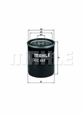 Oil Filter Mahle/Knecht OC 495