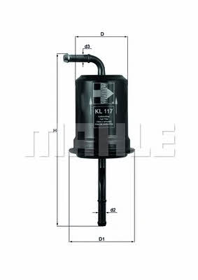 Mahle/Knecht KL 117 Fuel filter KL117