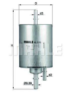 Fuel filter Mahle/Knecht KL 570