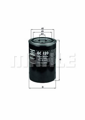 Oil Filter Mahle/Knecht OC 120