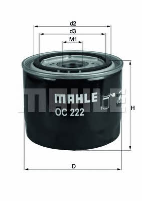 Oil Filter Mahle/Knecht OC 222