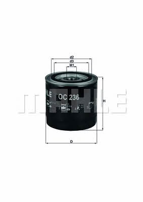 Oil Filter Mahle/Knecht OC 236