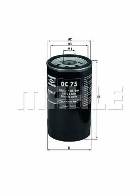 Mahle/Knecht OC 75 Oil Filter OC75