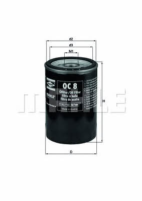 Mahle/Knecht OC 8 Oil Filter OC8