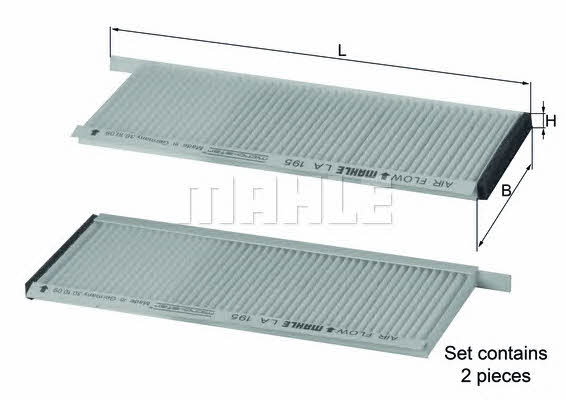 Cabin filter Mahle/Knecht LA 195/S