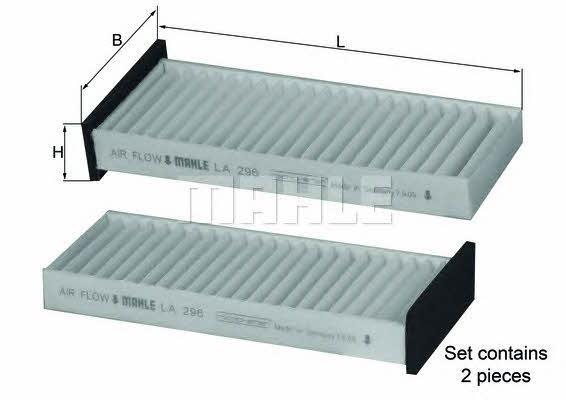 Cabin filter Mahle/Knecht LA 296/S