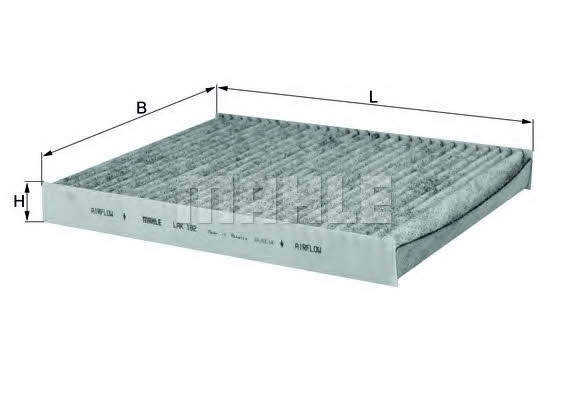 Cabin filter with activated carbon Mahle/Knecht LAK 182