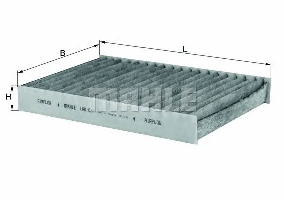 Cabin filter with activated carbon Mahle/Knecht LAK 87