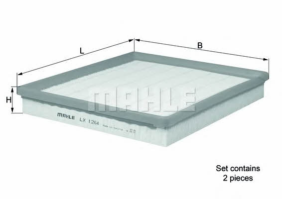 Air filter Mahle/Knecht LX 1264/S
