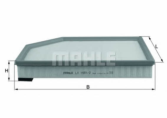 Air filter Mahle&#x2F;Knecht LX 1591&#x2F;2