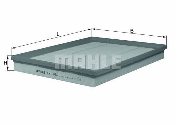Air filter Mahle/Knecht LX 2036
