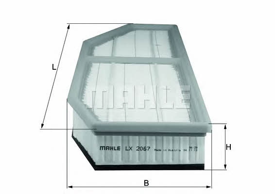 Air filter Mahle/Knecht LX 2067
