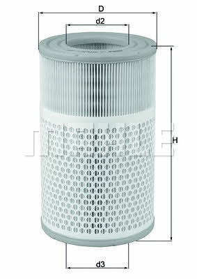 Air filter Saab 9-5: LX2079 Mahle/Knecht Air filter