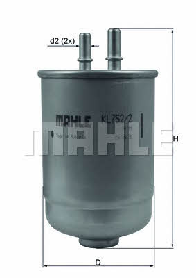 Fuel filter Mahle/Knecht KL 752/2D