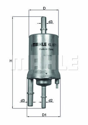 Mahle/Knecht KL 871 Fuel filter KL871