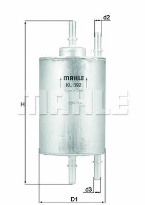 Mahle/Knecht KL 592 Fuel filter KL592