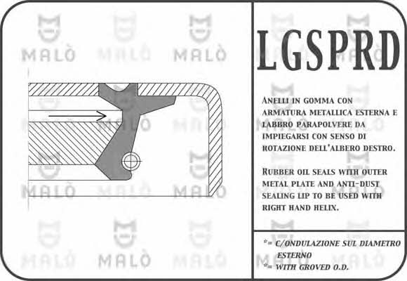 Malo 13033PRDF Oil seal crankshaft front 13033PRDF