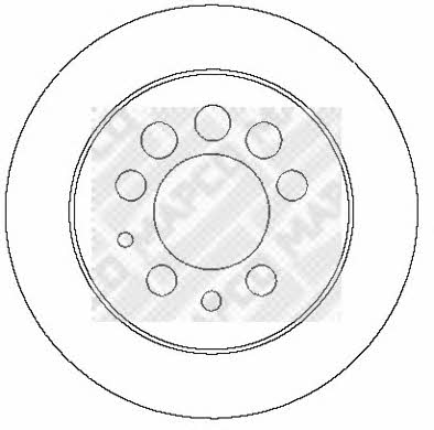 Mapco 15976 Rear brake disc, non-ventilated 15976