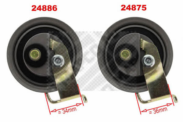 Mapco 24886 Tensioner pulley, timing belt 24886