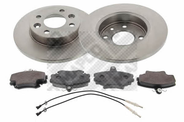 Mapco 47152 Brake discs with pads front non-ventilated, set 47152