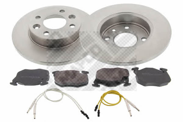 Mapco 47153 Brake discs with pads front non-ventilated, set 47153