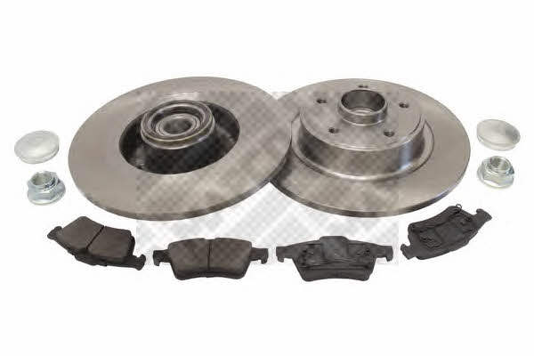Mapco 47168 Brake discs with pads rear non-ventilated, set 47168