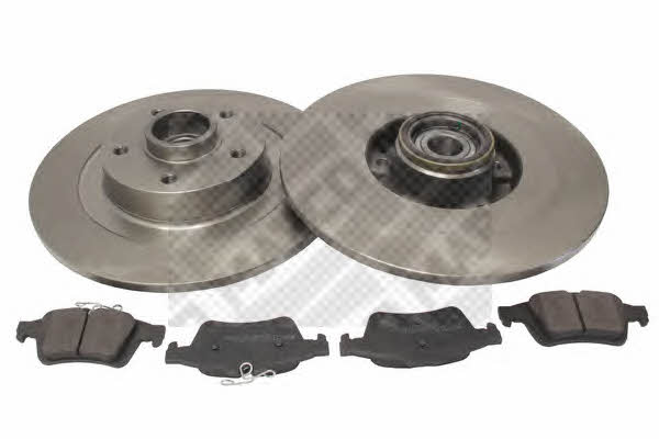 Mapco 47170 Brake discs with pads rear non-ventilated, set 47170