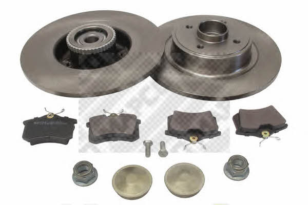 Mapco 47172 Brake discs with pads rear non-ventilated, set 47172