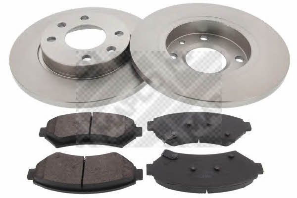 Mapco 47351 Brake discs with pads front non-ventilated, set 47351