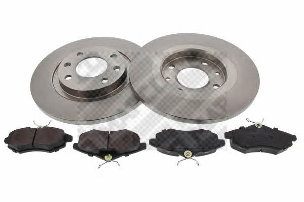 Mapco 47356 Brake discs with pads front non-ventilated, set 47356